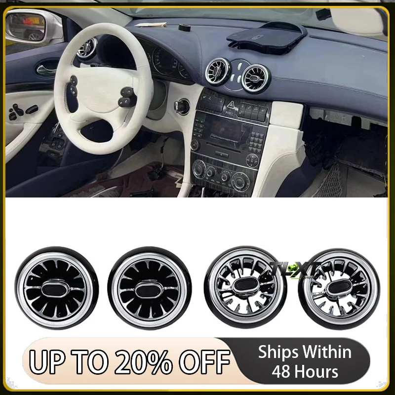 Car Accessorie LED Front Dashboard AC Air Condition Vent Outlet Turbo Interior Trim For Mercedes Benz CLK W209 2006-2012