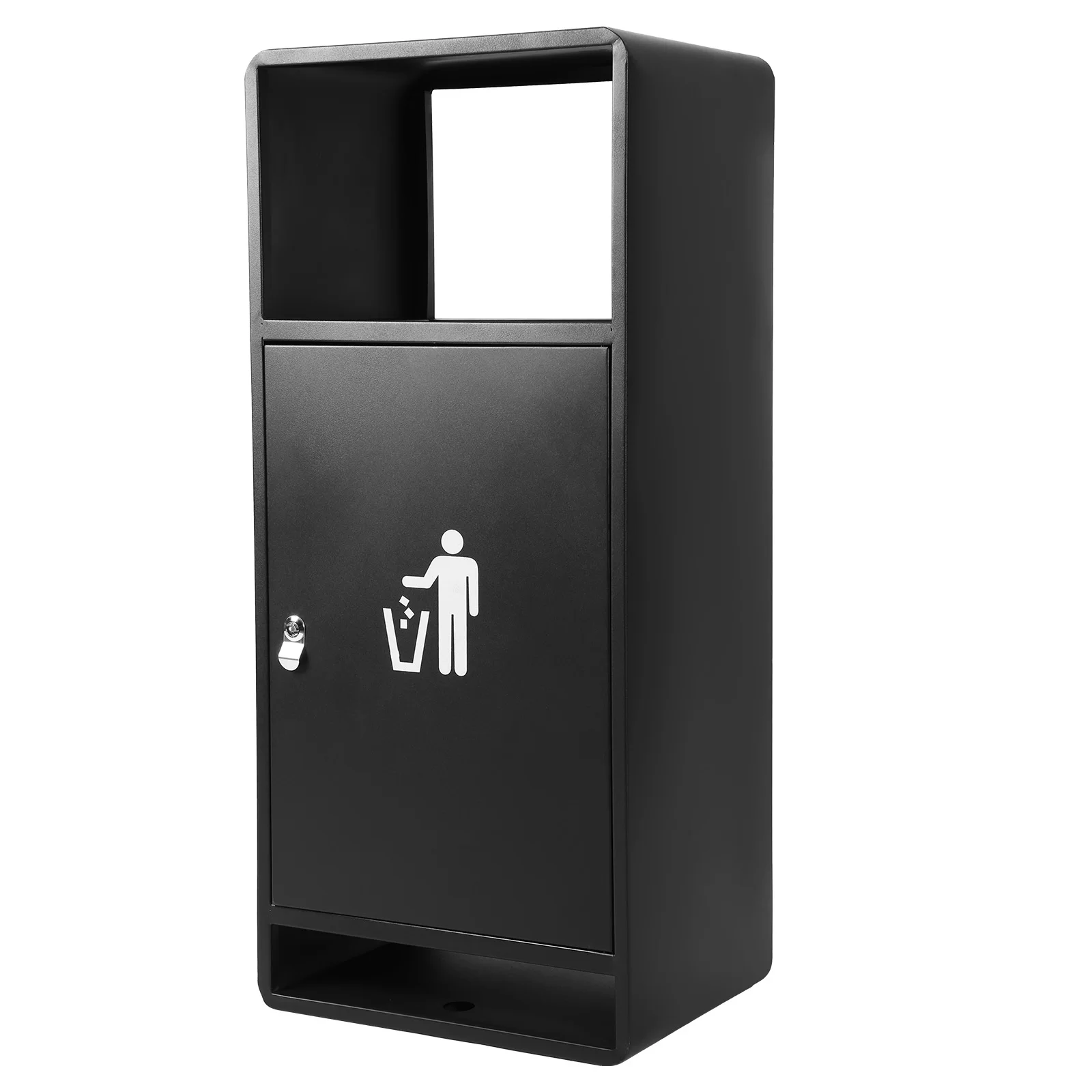 

Мусорный бак для улицы на 42 литра с крышкой, металлический контейнер для отходов со съемным внутренним ведром, запираемый, для патио, отеля, парка, сада