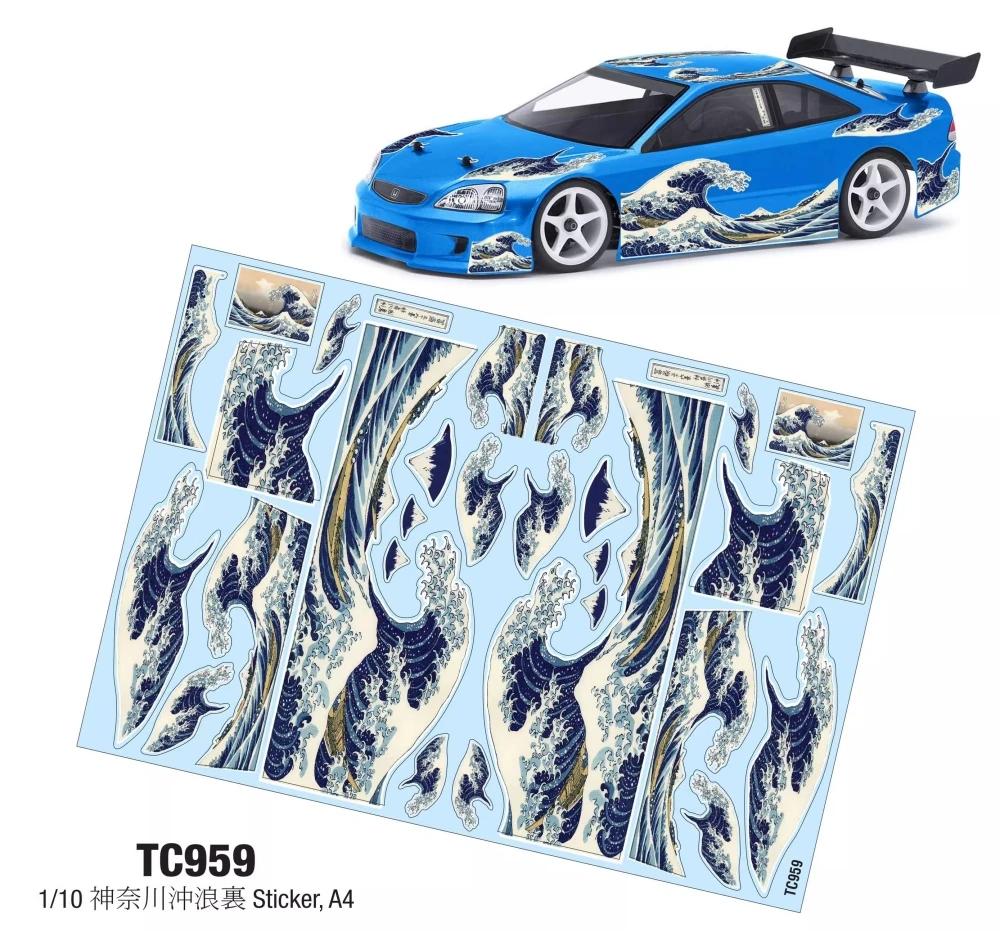 TC959 1/10 Great Wave Sticker fit RC Drift body 1 10 scale