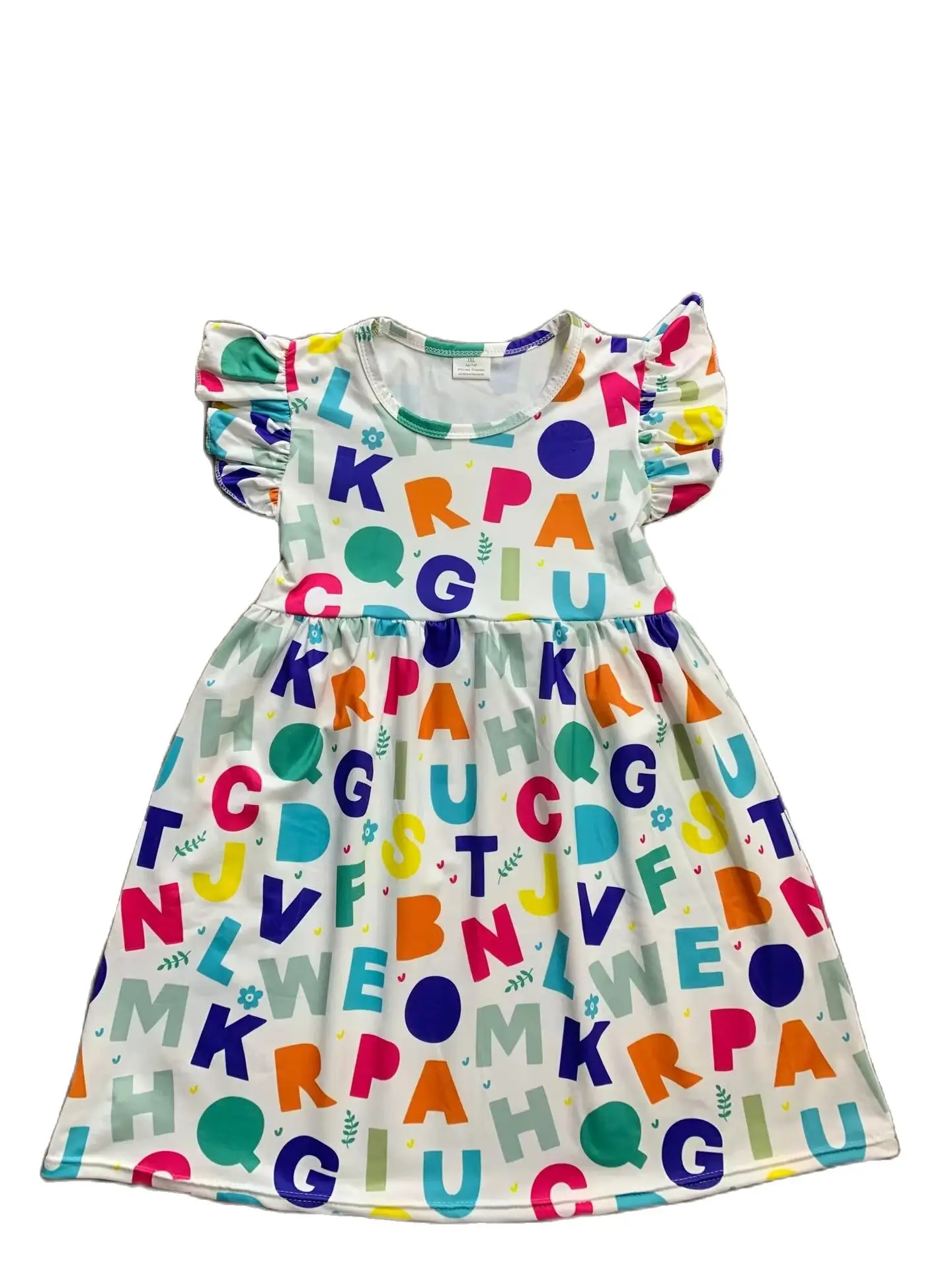 

Newest Design Kids Clothes Girls Back to School Baby Dress Cute Apple Print Dress Wholesale Summer Pencil Dresses for girls