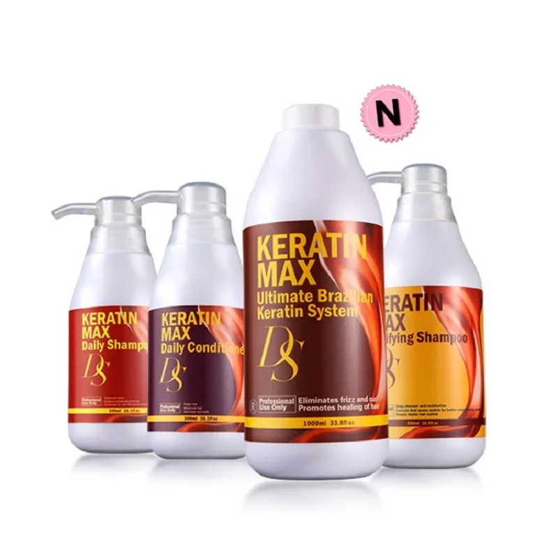 Keratin Hair Treatment 5% Formalin 1000ml+500ml Purifying Shampoo+Daily Dry Shampoo+Deep Conditioner For Damage Hair