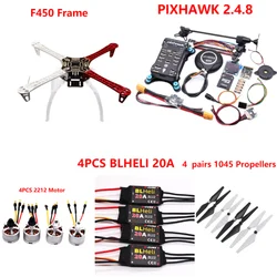PIXHAWK2.4.8 Control de vuelo F450 Drone Kit Ardupilot 100MW Radio telemetría Quadcopter BLHELI 20A 2212 Motor ESC tren de aterrizaje