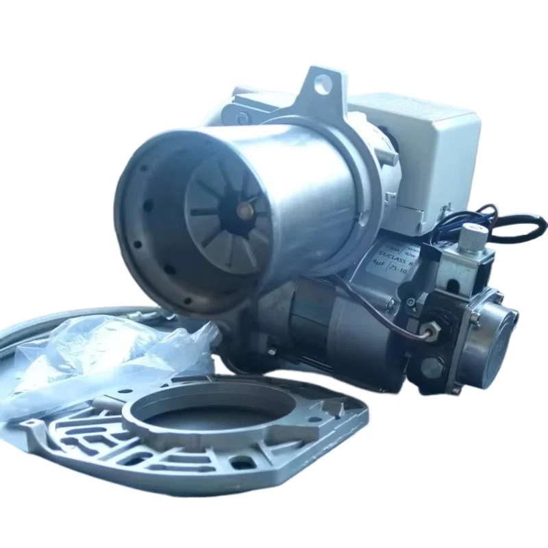 Compact light oil burner components for industrial boilers