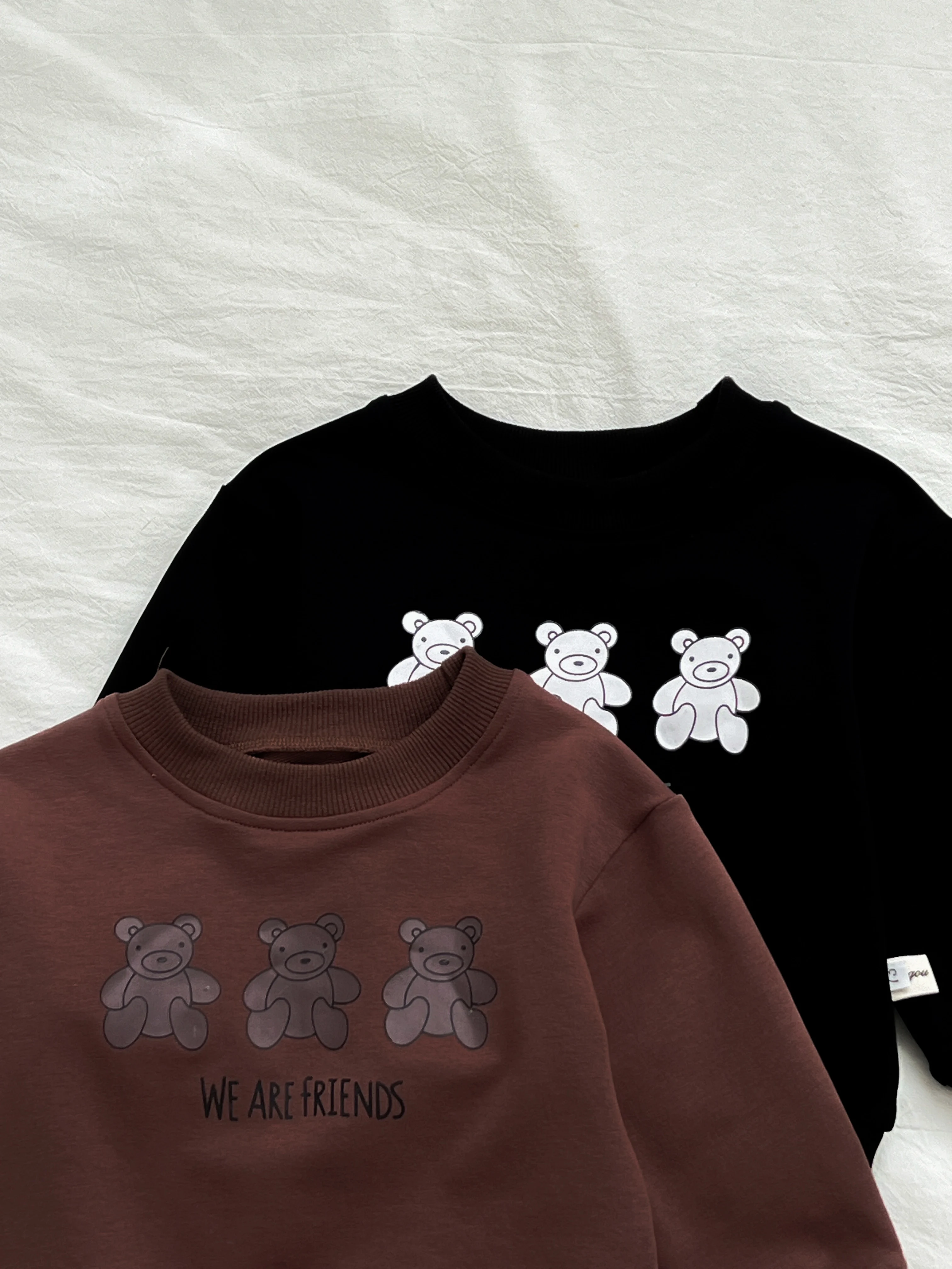 Frühlings- und Herbst-Neuheit: Bären-Kinder-Sweatshirt Zweiteiler, Gestreiftes Jungen-Outfit im koreanischen Stil – Detail 4