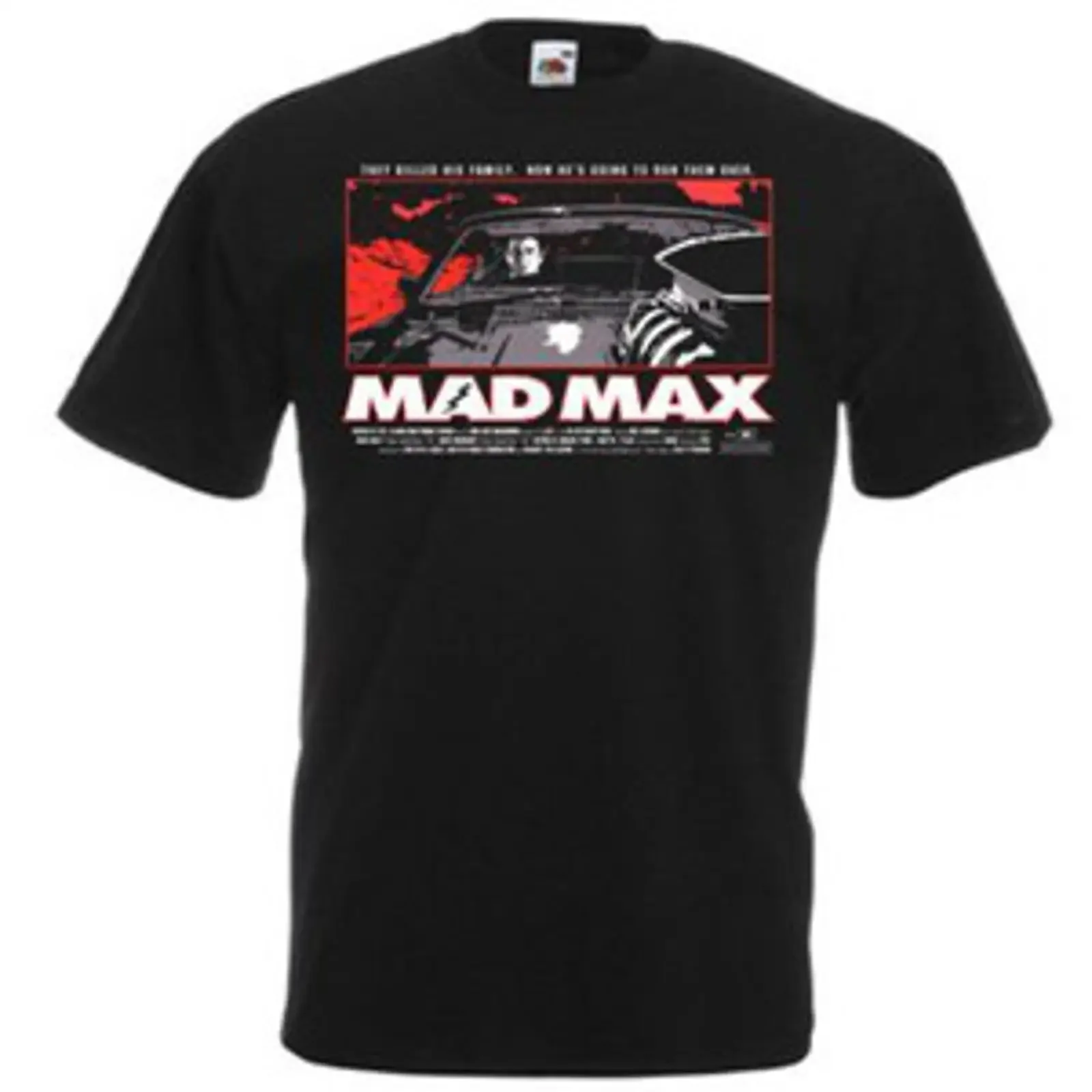 Camiseta negra con póster de película MAD MAX 1 todas las tallas vintage Washed Versatile fashion Stretched Casual homme