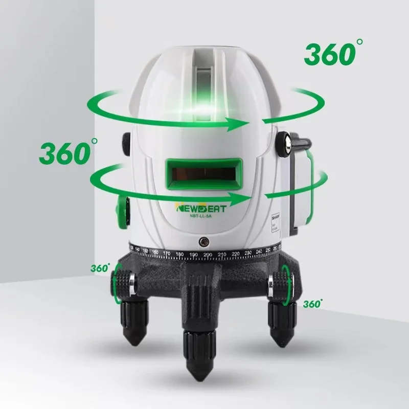 Newbeat 5 Lines Battery Lazer Level for Construction Wall Green 3D Rotary Laser Level