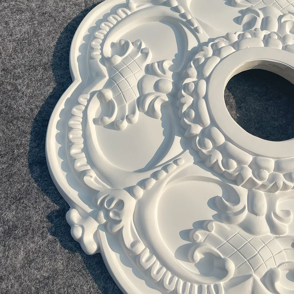 PU Polyurethane Foam Material French Carved Lamp Panel Imitation Plaster Lamp Holder Ceiling Lamp Crystal Lamp Decoration