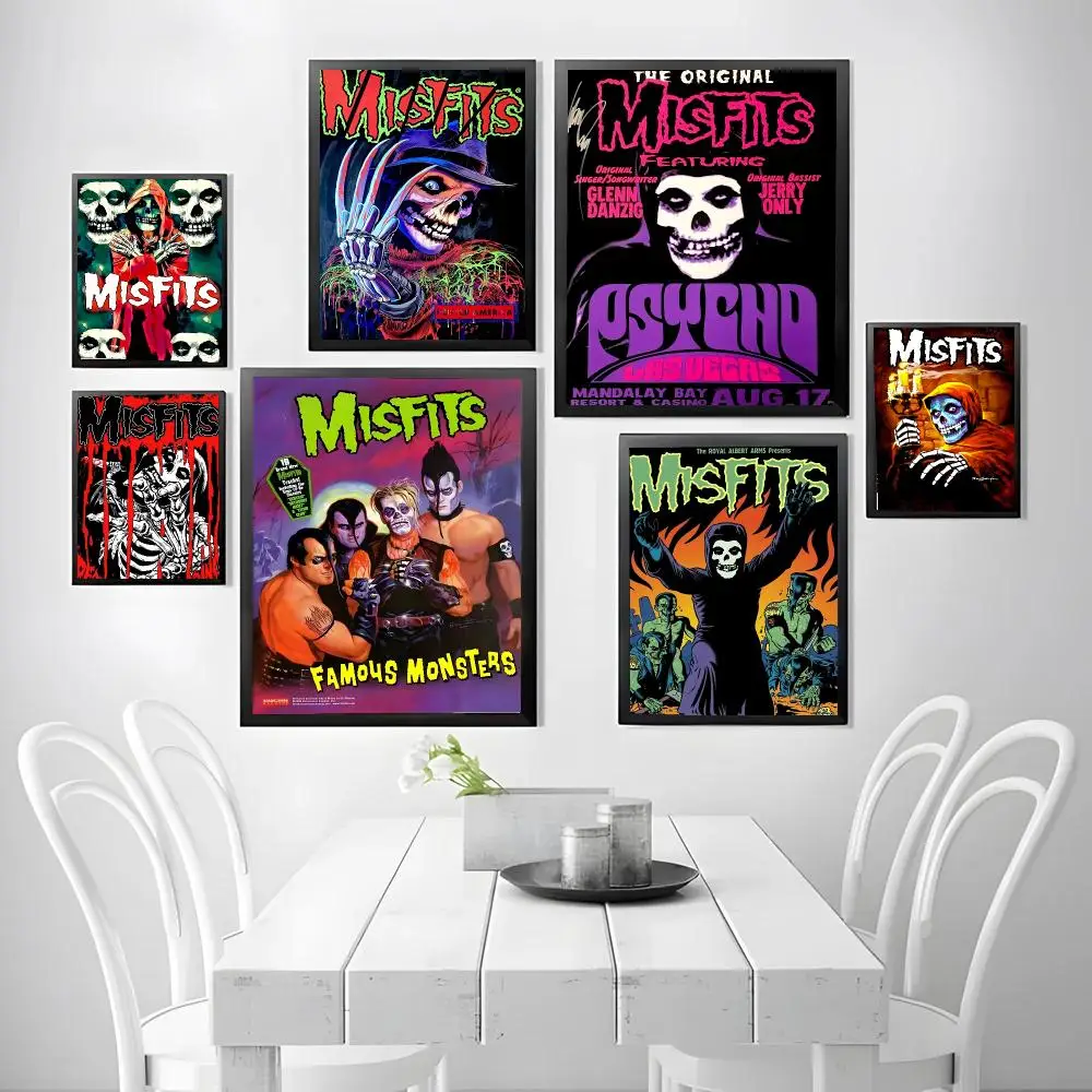 Band M-Misfits Poster Stickers, suitable for game rooms, bedrooms, corridors, home wall art decor, gifts