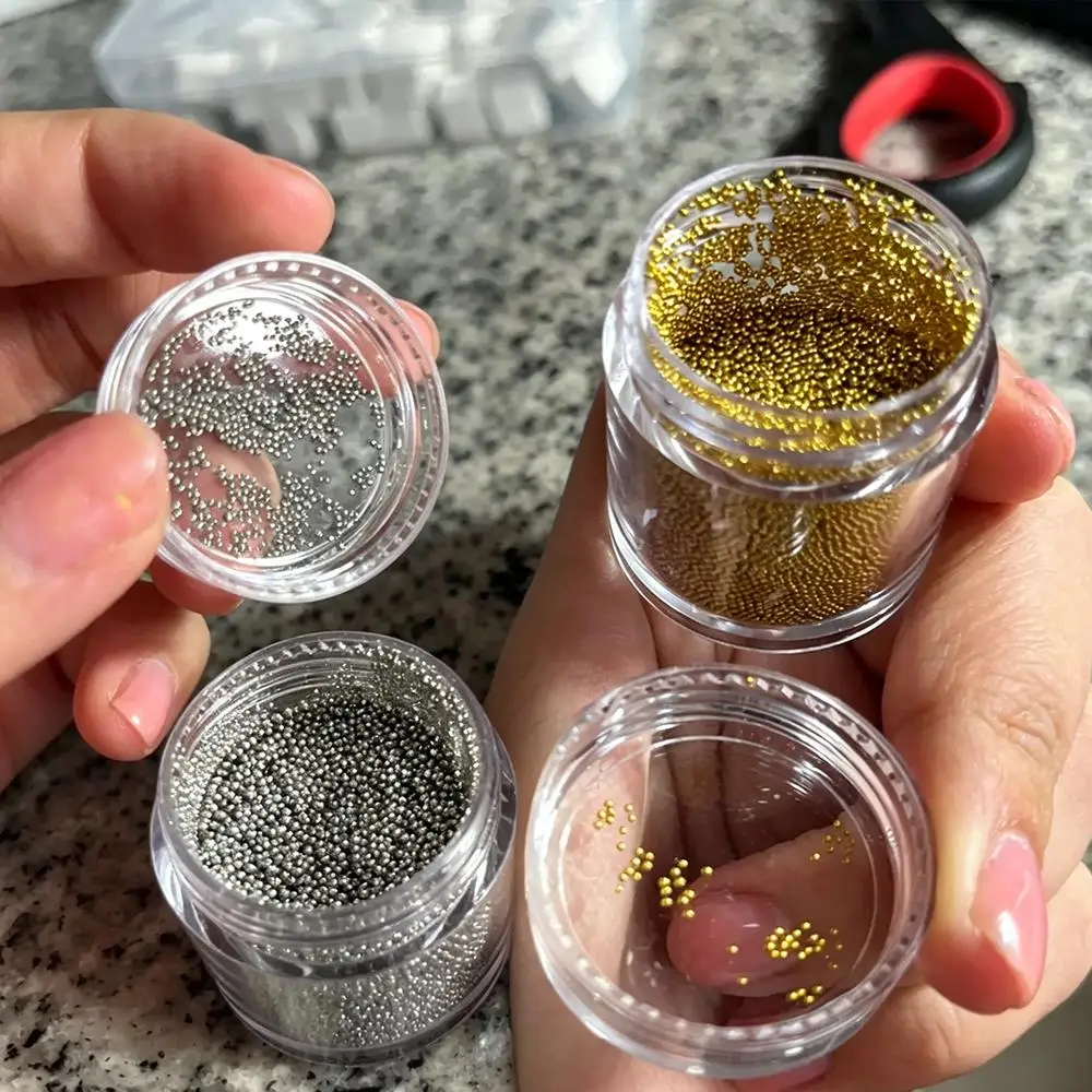 10g/Bottle 3D Gold Silver Caviar Beads Nail Charms Mini Stainless Steel Balls NaiL Art Decorations DIY Crafts Manicure Accessory