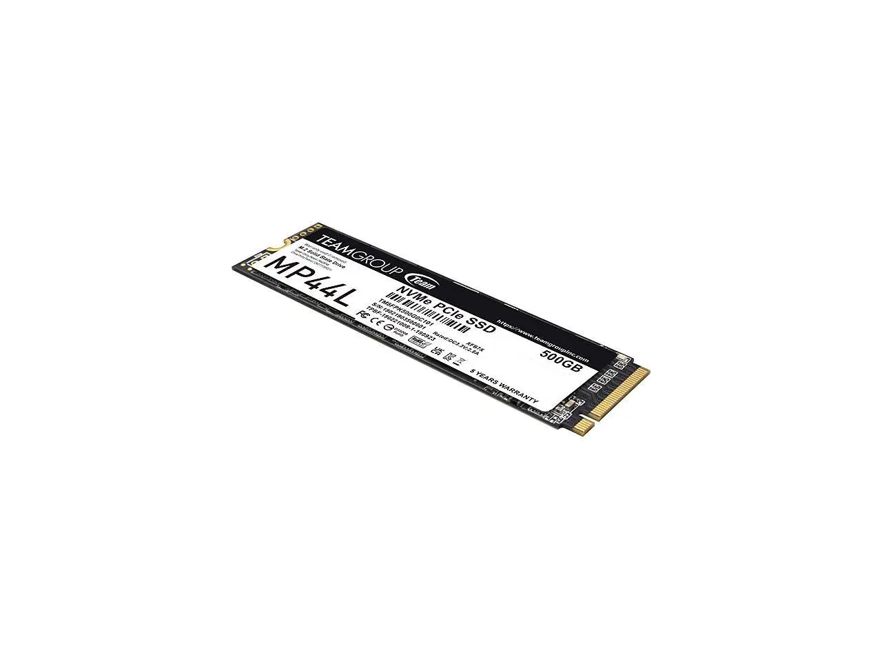 Team Group MP44L M.2 2280 500GB PCIe 4.0 x4 with NVMe 1.4 Internal Solid State Drive (SSD) TM8FPK500G0C101