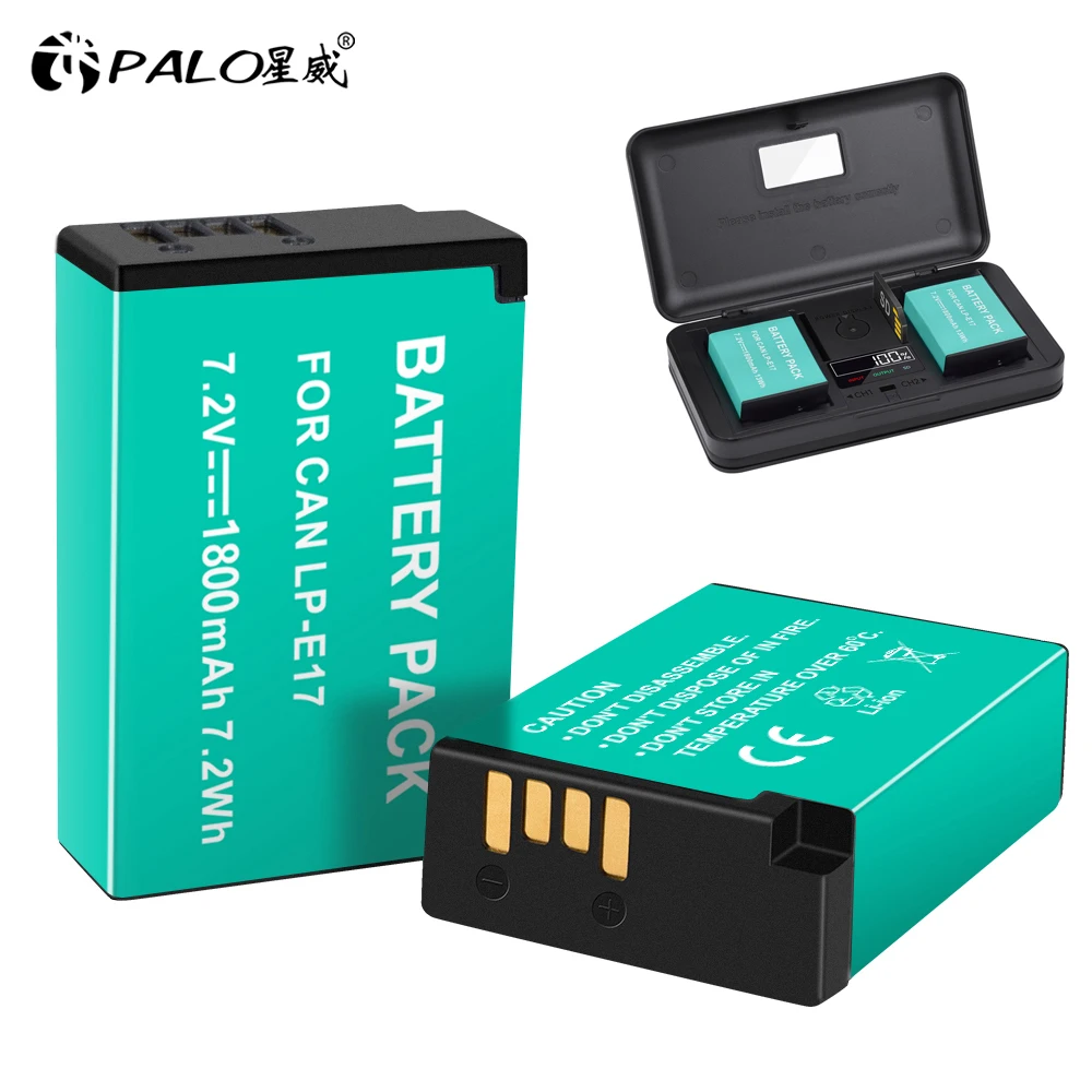 LP-E17 LPE17 LP E17 Аккумулятор для камеры + ЖК-USB-зарядное устройство Чехол для Canon EOS R8 RP 200D 250D M3 M5 M6 750D 760D T6s 800D Kiss X8i SL2