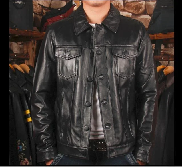 

style new cowhide plus size jacket.vintage handsome man genuine leather jackets.quality coat.sales.110