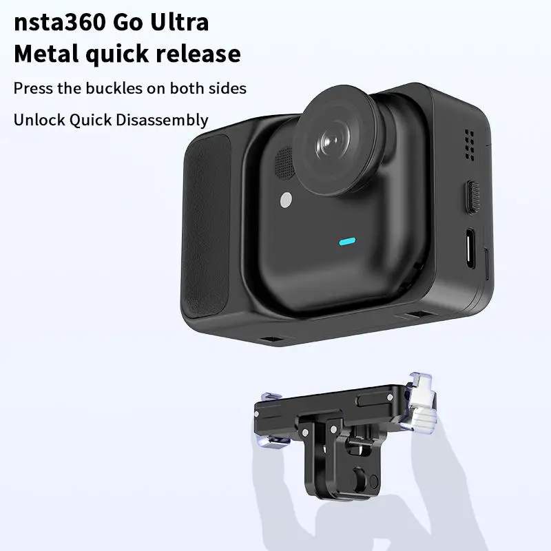 1Pcs For Insta360 Go Ultra Metal Magnetic Quick Release Base Quick Release Base Mount Sports Camera Expansion Accessories