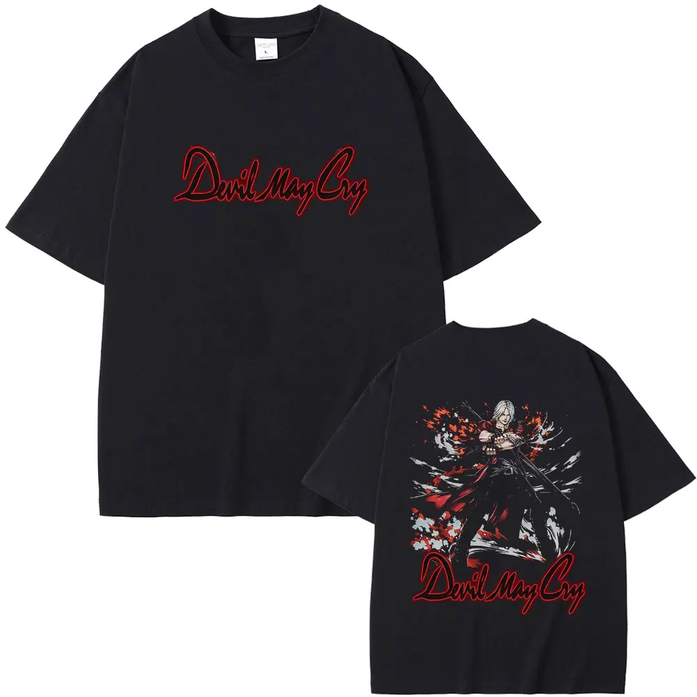 

Game Devil May Cry Dante T-shirt Fans Gift Men Women Clothing Gothic Casual Oversized Streetwear Male Vintage Casual T Shirts