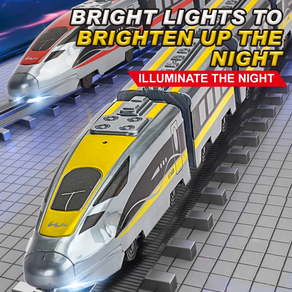 Speelgoed DIY Simulatie RC Trein Elektrische Bullet Trein Locomotief Hoog met Geluid Licht Cadeau voor Verjaardag Kindertreinset voor kinderen