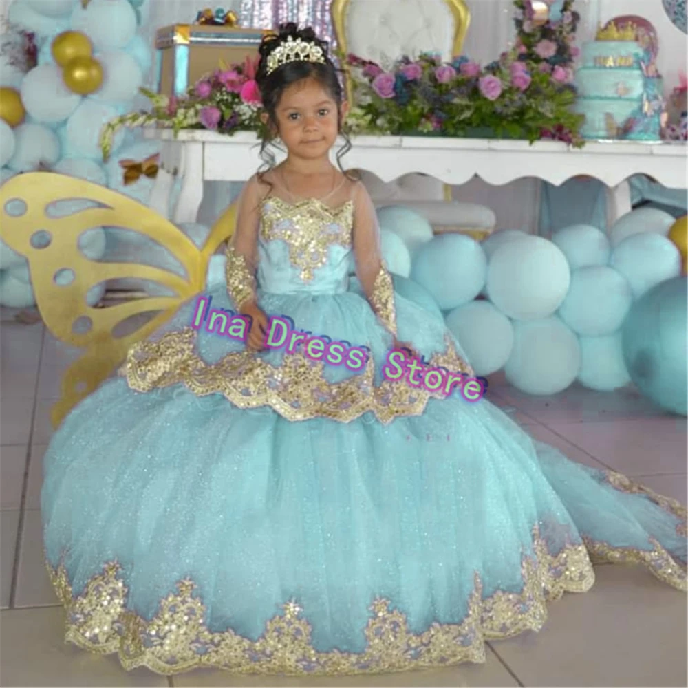 Personalizado múltiplas cores vestido da menina de flor adorável rosa tule fofo impressão casamento meninas festa aniversário vestidos noite