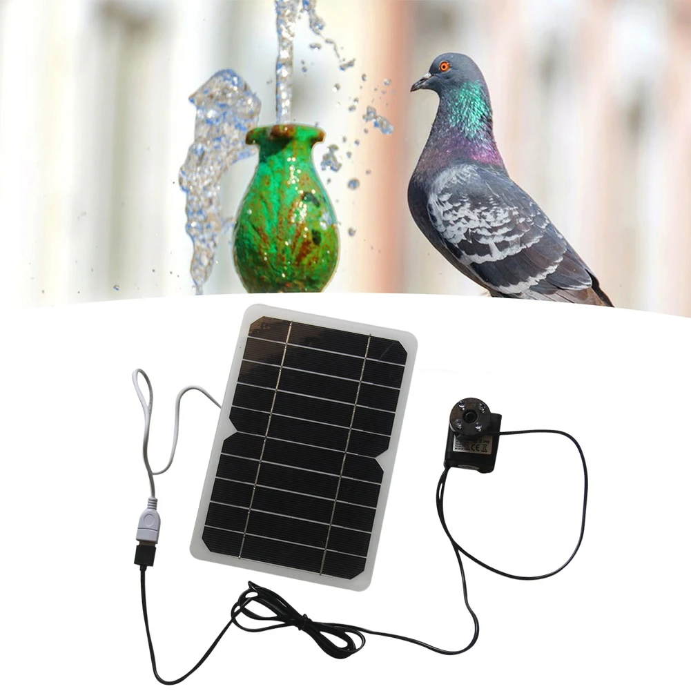 Dynamic Water Display Pump 5W Solar Powered Pump Bird Bath Decoration Dynamic Water Display Long-lasting Performance