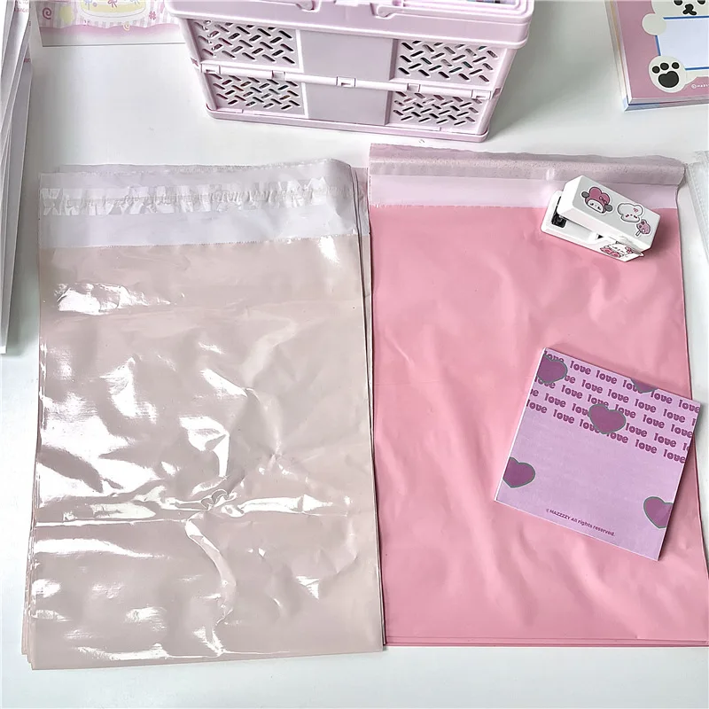 50pc New Pink Color Envelope Storage Bag PE Plastic Courier Shipping Bag Waterproof Self Adhesive Seal Pouch Mailing Bag 20X30CM