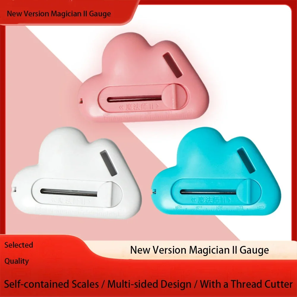 3-in-1 Cloud-Shaped Magnetic Sewing Guide with Scale Ruler & Seam Ripper, ABS Plastic, Strong Magnet for Industrial Sewing Machi