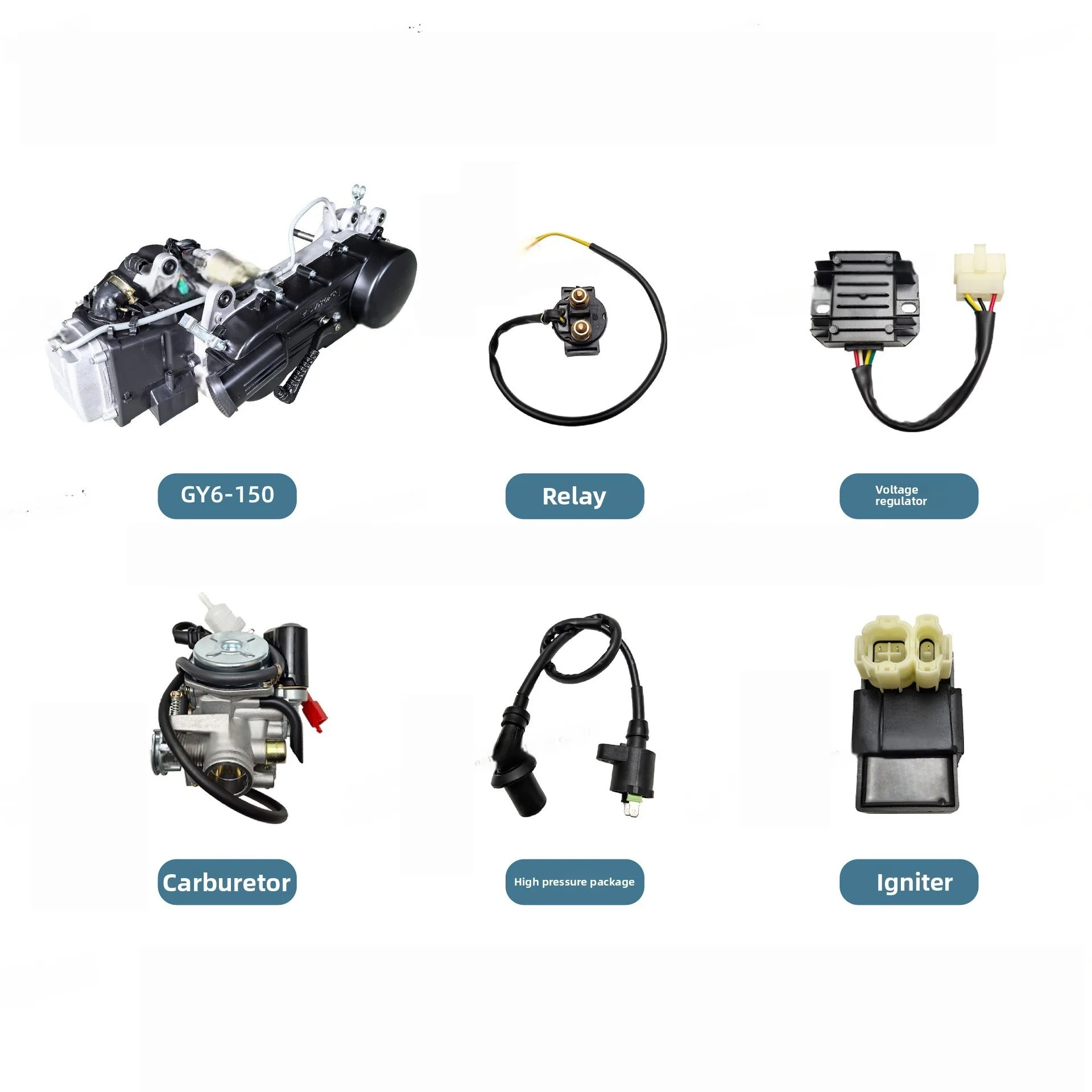 

New 4 Stroke Pedal Motorcycle Engine GY6-150CC CDI Ignition Method Long Case Engine Assembly！！