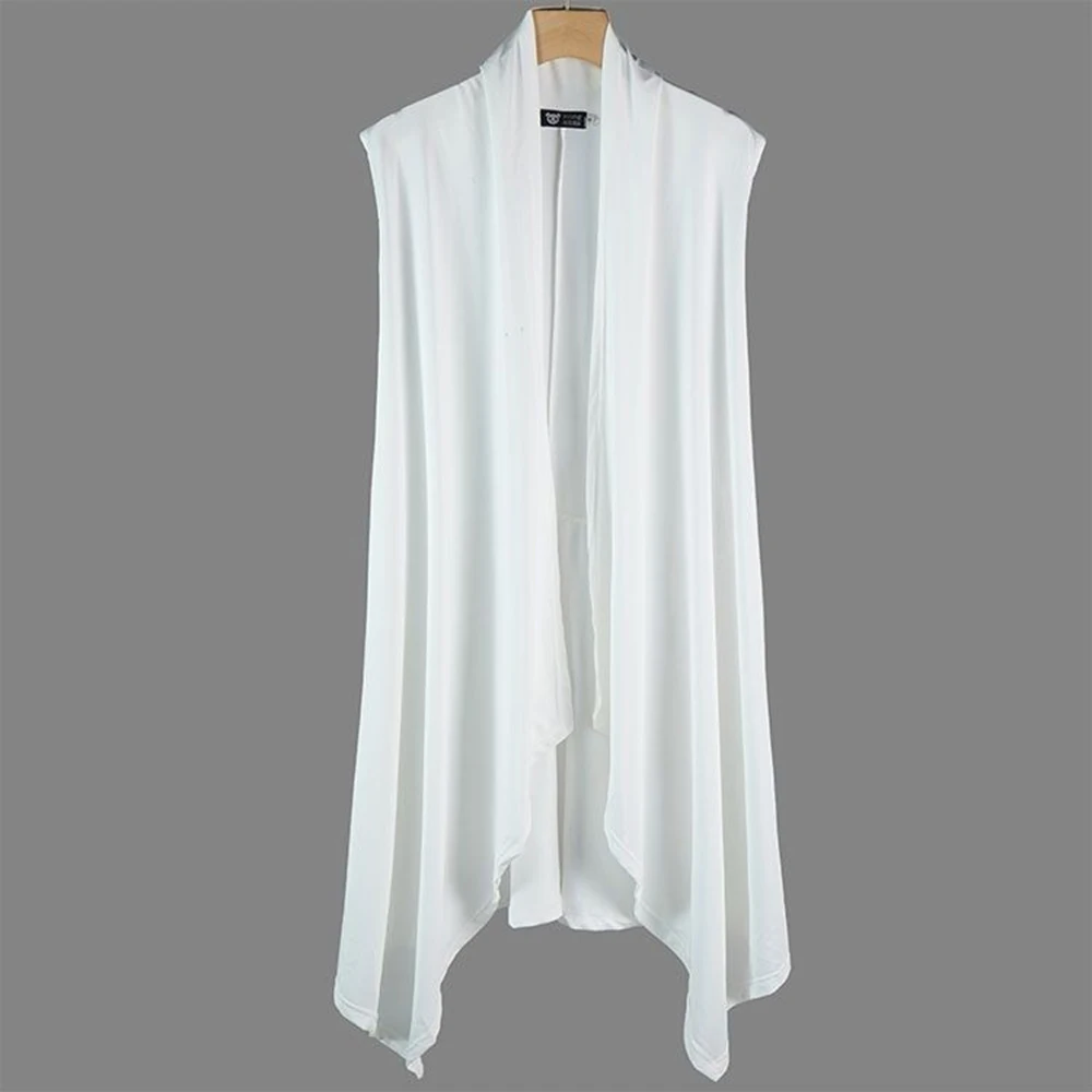 XS-5XL Summer Men's Solid Color Sleeveless Vest Cardigan American Retro Fashion Trendy Casual Simple Loose Breathable Men's Top