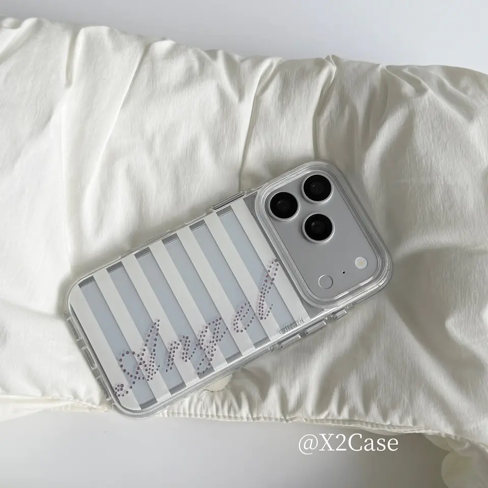 Funda coreana estilo Y2K con ángel y rayas blancas para iPhone 17 Air 16 15 14 13 12 11 Pro Max Mini XR XS MAX 7 8 Plus, duradera 3