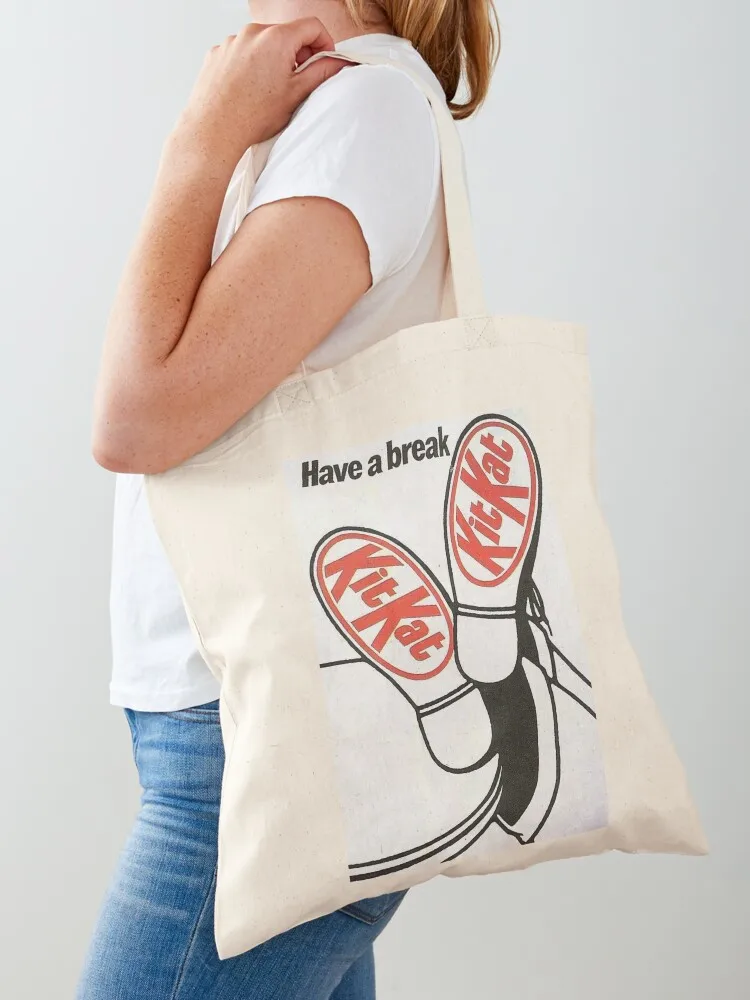 

Have a Break with Kit Kat Chocolate Vintage poster Tote Bag bags woman 2025 eco pack hand bag ladies cloth bag woman