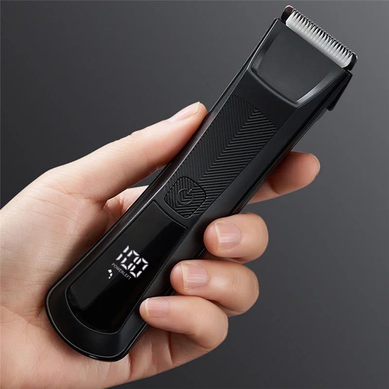 Pemangkas rambut tubuh elektrik untuk pria, pemangkas bulu selangkangan elektrik penghilang bulu kemaluan Epilator gunting perawatan dada tahan air, tahan lama