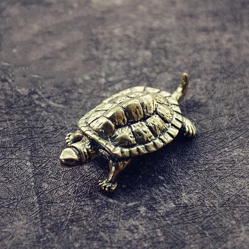 Vintage Brass Turtle Figurine Retro Tortoise Statue Metal Animal Sculpture Tea Pet Ornament Home Office Desktop Decor Craft Gift