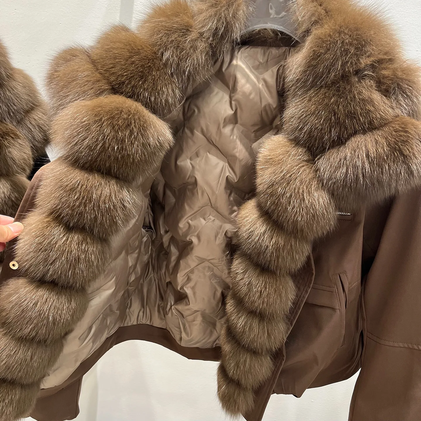 2026 New Autumn 90 Winter Goose Down Jacket Warm Women Coat Oversized Real Fox Fur Collar Thick Luxury Fashion Outerwear