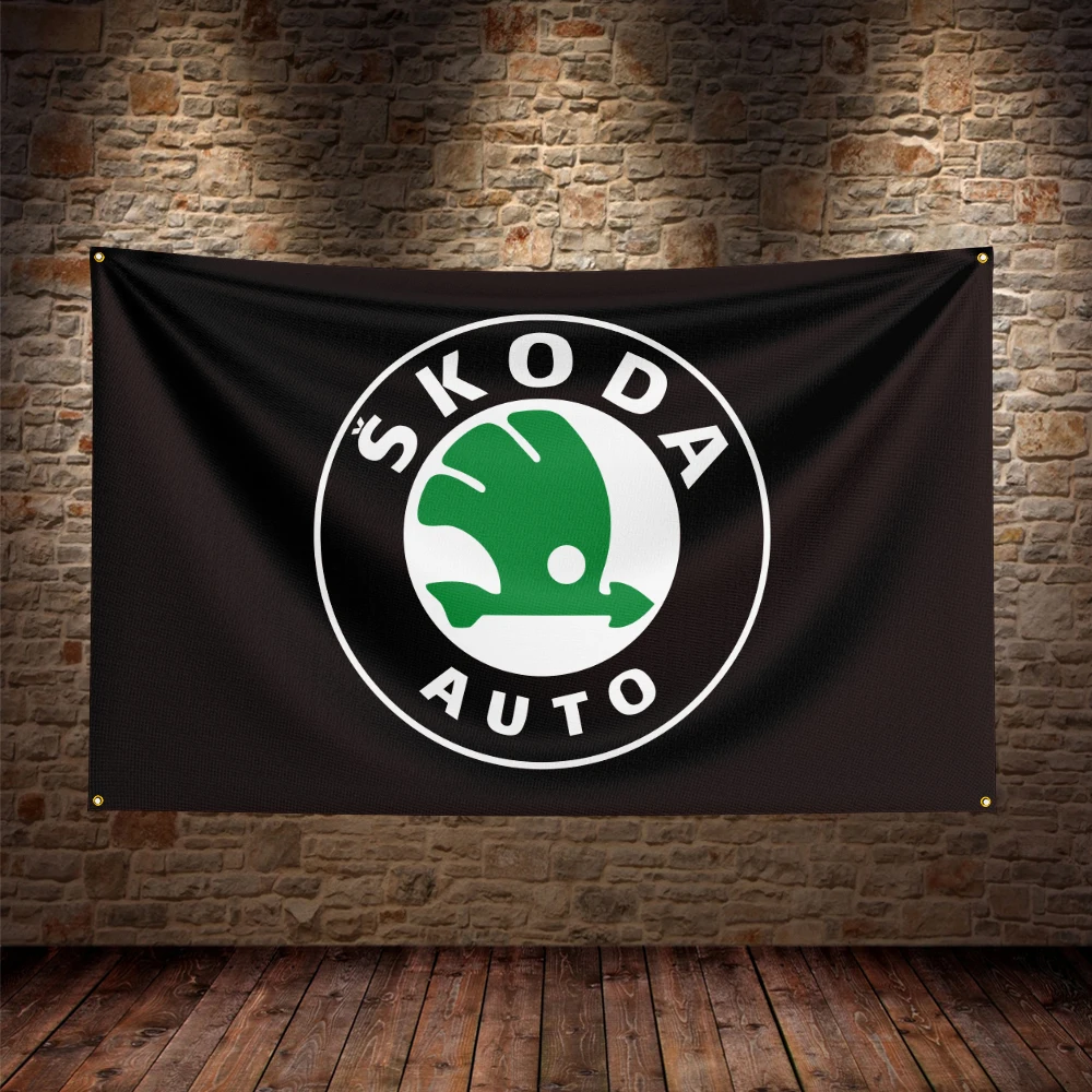 90x150cm Skodas Flag Polyester Printed Car Banner For Decor