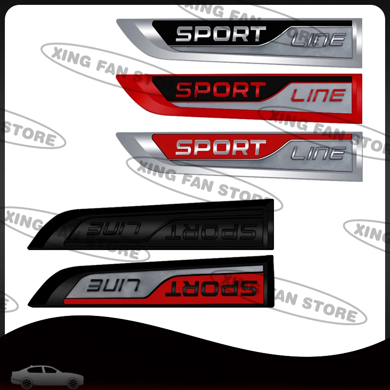 Auto Styling Sport Line Emblem 2Pcs Car Side Rear Trunk Badge Decal Body Sticker For Skoda Fabia Octavia Yeti Karoq VRS Scala