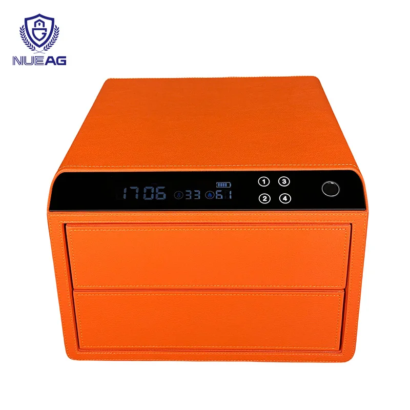 الراقية الفاخرة كلمة المرور بصمة الهاتف المحمول مجوهرات صندوق تخزين المفصلي الأقراط المنظم