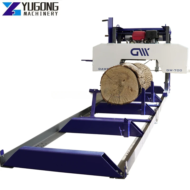 YUGONG Wood Cutting Machine Log Working Machine with Bandsaw Blades Portable Sawmill Woodworking Band Saw Wheels For Sawmill