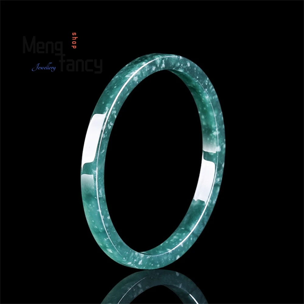 

Natural A-Grade Jade Blue Water Square Bracelet, Jade Ring Bracelet, Ice-Type Jade Bracelet, Personalized Men's And Women's