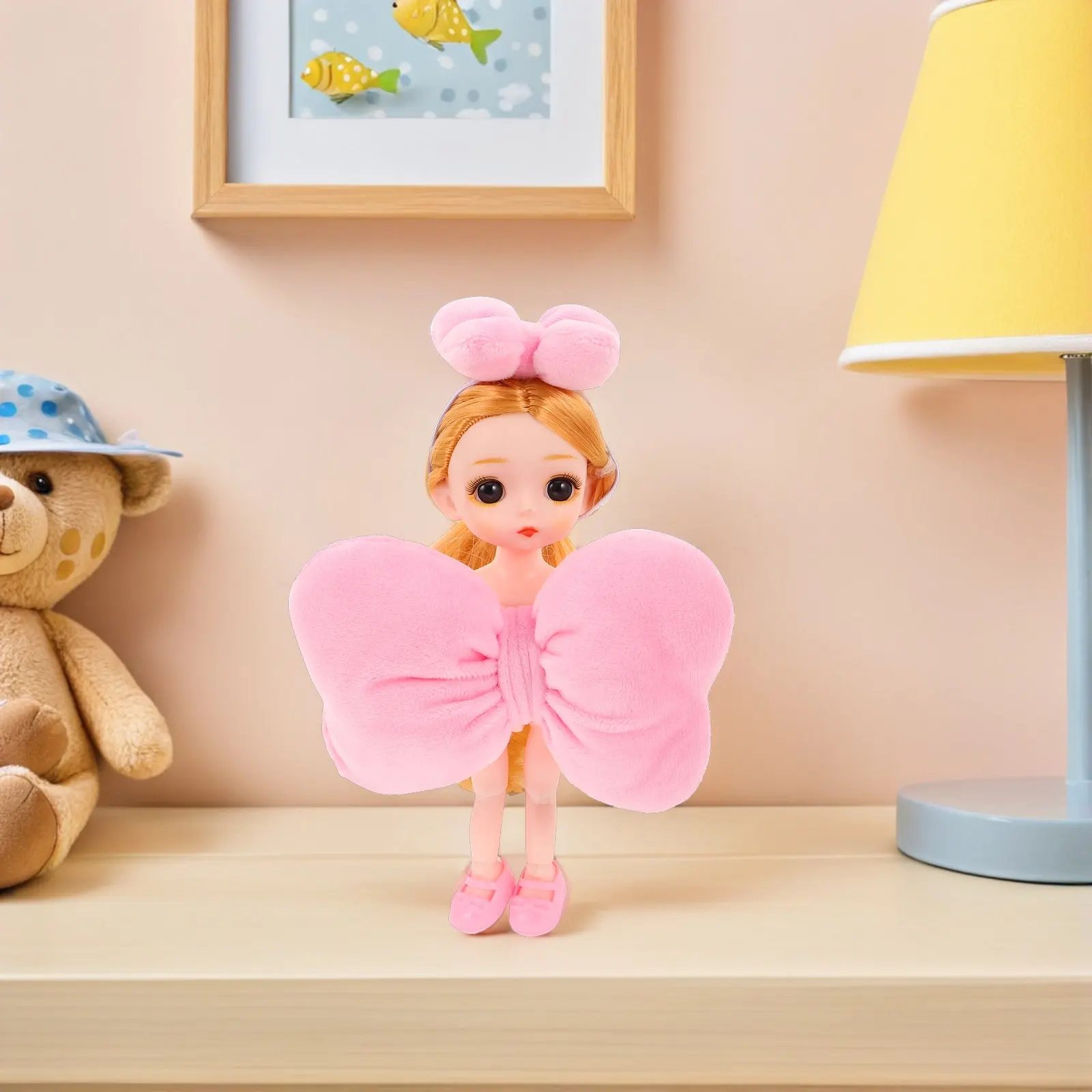 

2 комплекта аксессуаров с бантиками для кукол 17 см: галстук и украшение для волос из мягкой ткани для творческого стилизования, улучшающие эстетику