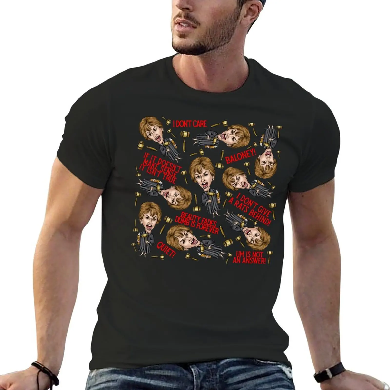 Judge Judy Print T-Shirt designer shirts kawaii clothes t shirts men