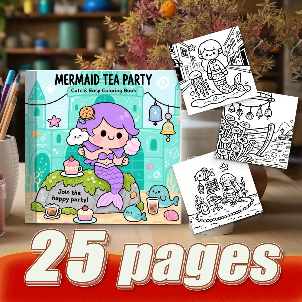 Mermaid Brushing Hair Coloring Book Early Education Cognition Parent Child Co Reading Unique Ocean Scenes Easy To Color