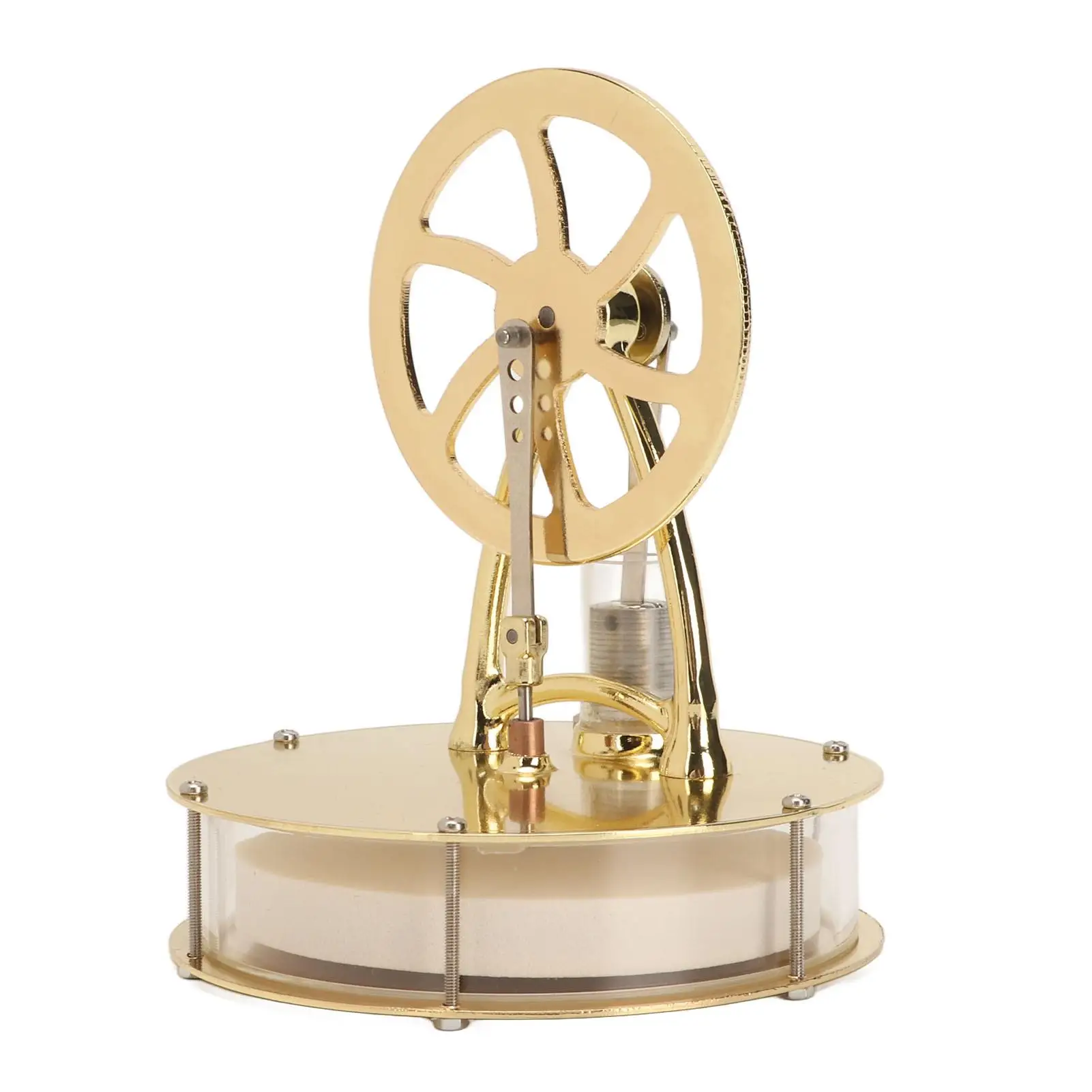 Gold Stirling Engine Motor Model - Low Noise, Easy Operation Science Experiment Toy for Kids & Adults