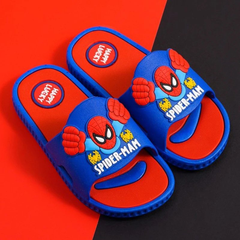 Disney Children's Slippers Cartoon Spiderman Boys' Summer Home Shoes  Boys Sandals Waterproof Anti-slip Kids Garden Shoes