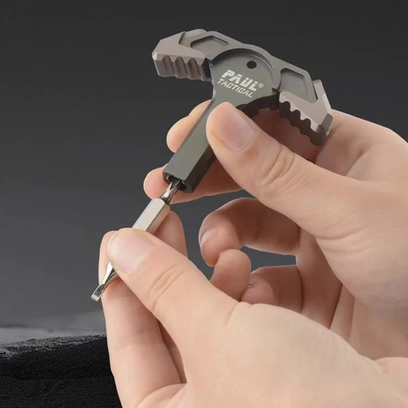 Outdoor Portable EDC Multi-function Screwdriver Wrench Camping Self-driving Emergency Window Breaking Tool