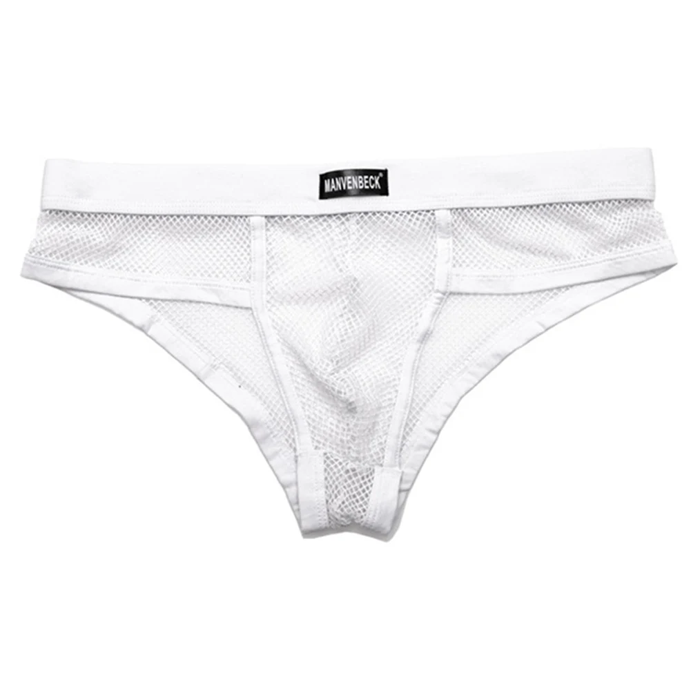 Men Mesh Sheer Breathe Lingerie Mens Sexy Underwear Brief Sexy Low-rise See Through Fish Net Men's Triangular Panties Underpants