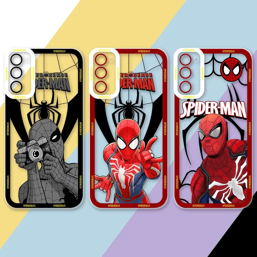 

Marvel Heros Spider Man Phone Case For Xiaomi Mi 11 11T Lite NE POCO X5 X4 X3 GT NFC M3 Pro 5G Soft Silicone Transparent Cover