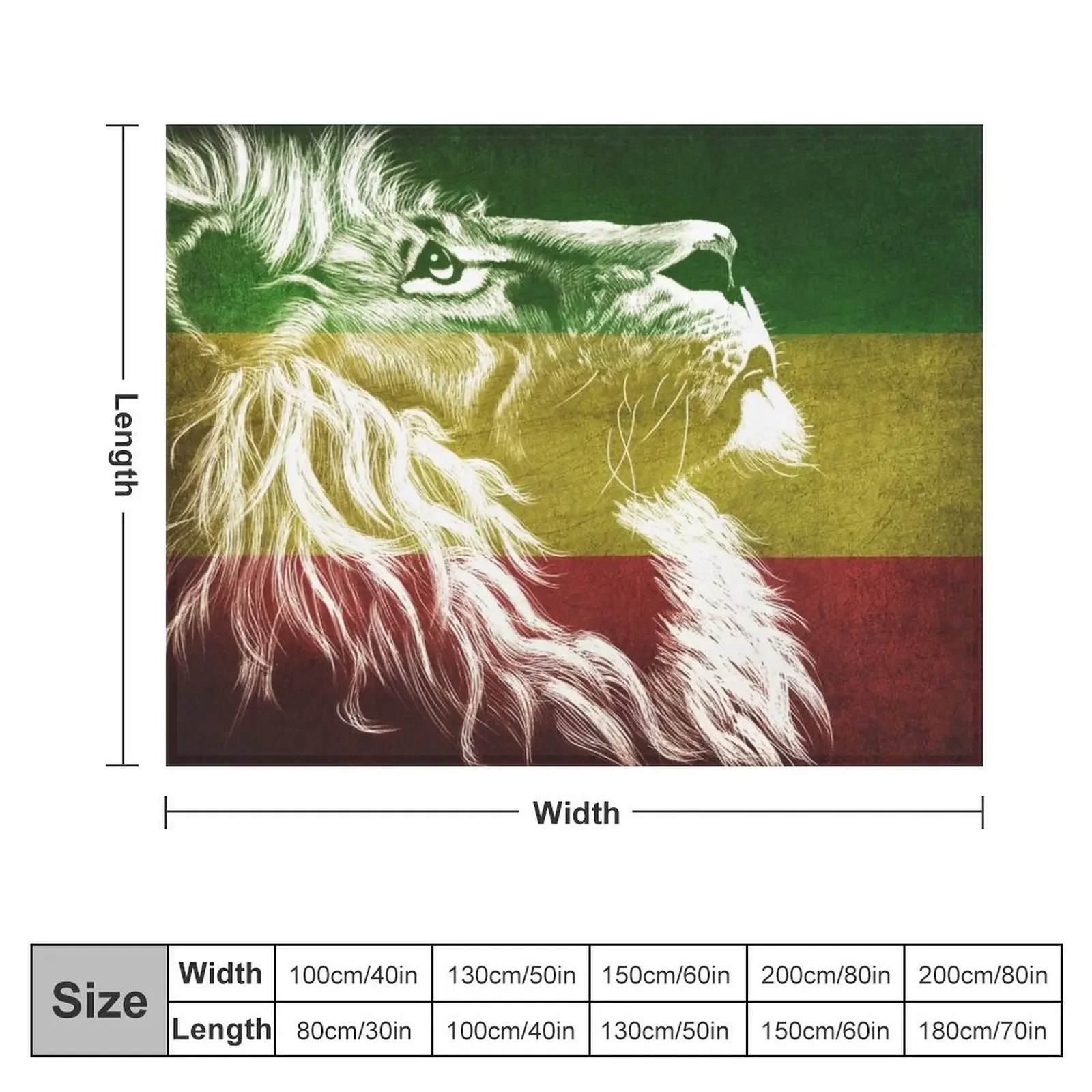 King Of Judah / Rastafarian Rasta Lion Throw Blanket Furry Travel Blankets