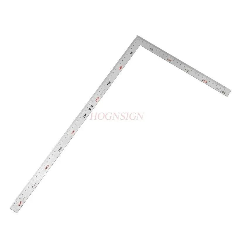 1pcs Thickened stainless steel angle ruler, toggle ruler, L-shaped plate ruler, right angle ruler, and curved ruler