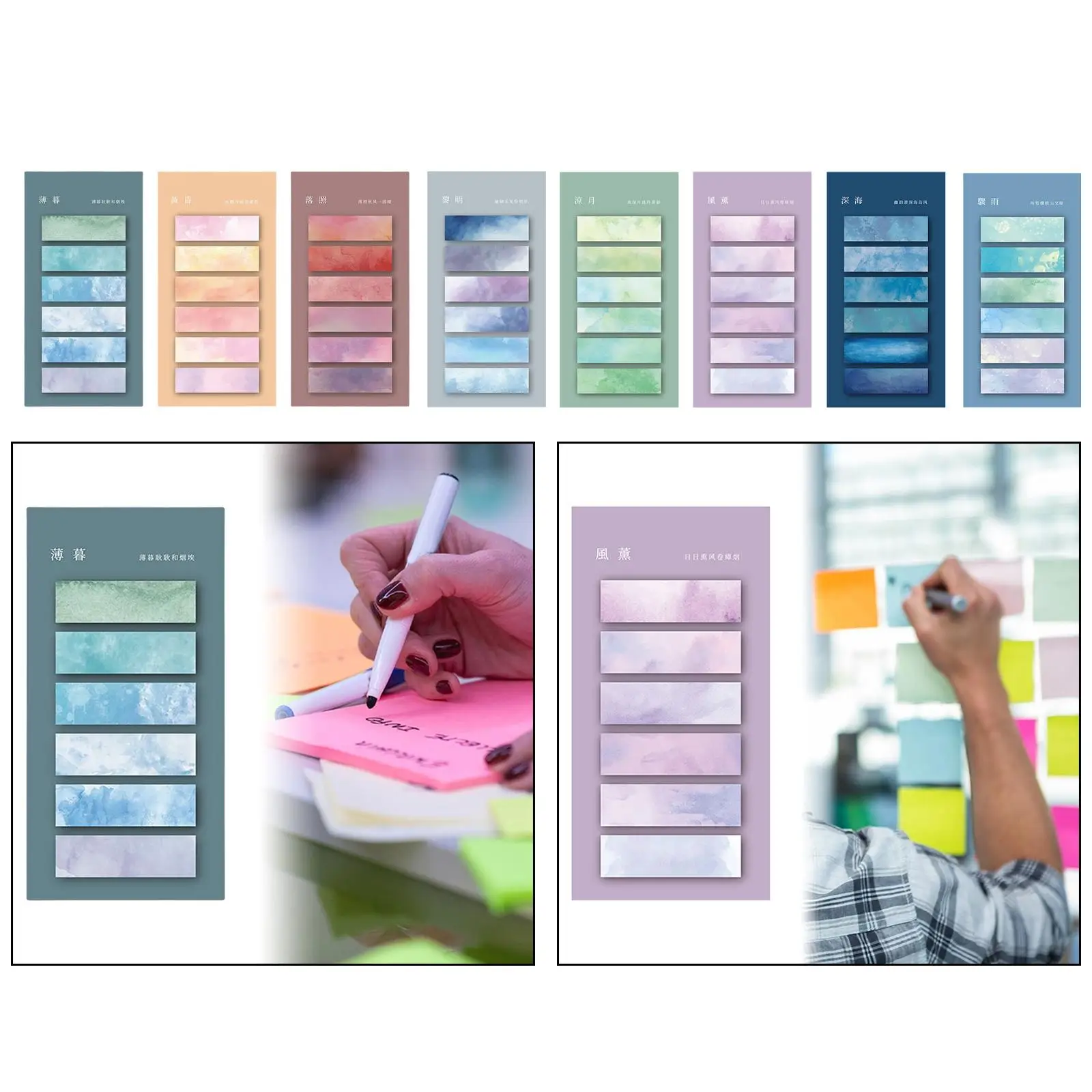 Color Page Markers Handwritten Sticky Notes Tabs for Documents Folders Notes