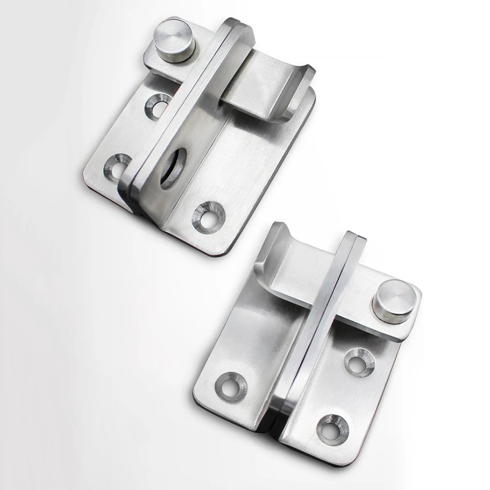 1 set Punching Wardrobe Security Door Gate Bolt Latch Lock Bracket Hasp Furniture Door Bolts Hardware Hasp Stainless Steel