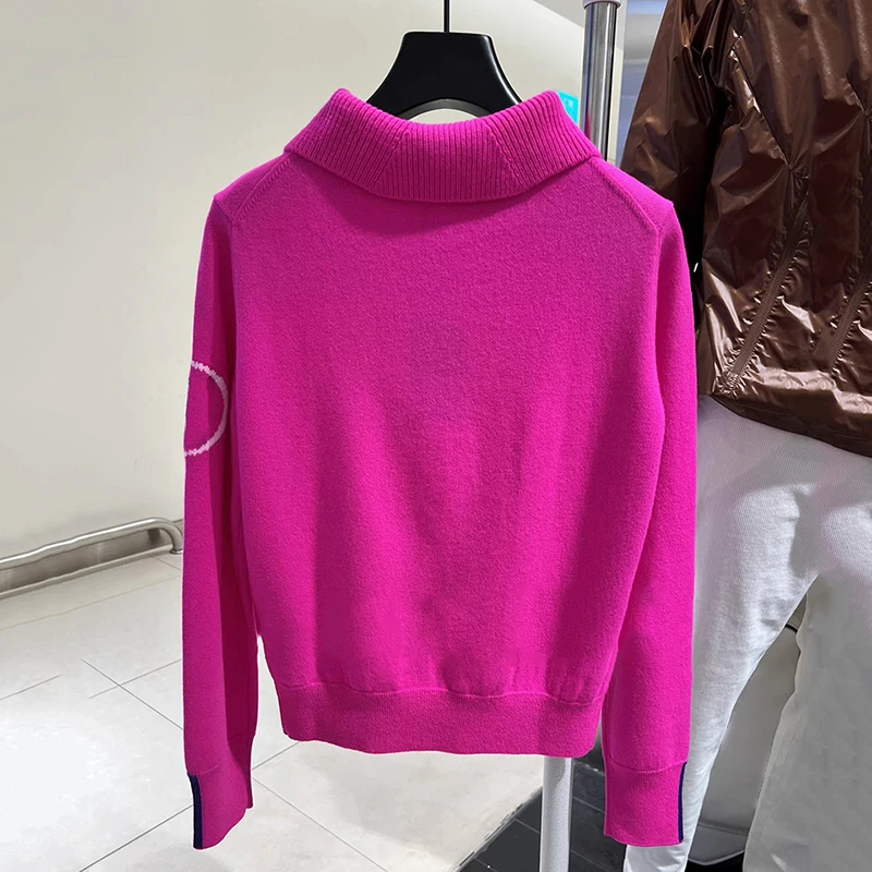 Зимняя рубашка для гольфа 2025 г., женский кашемировый свитер с воротником на молнии и длинными рукавами, утепленный теплый свитер для гольфа в стиле вестерн