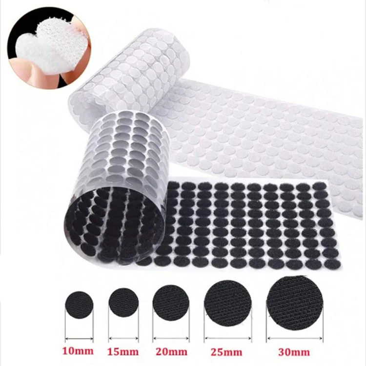 99pairs 10/15/20mm Transparent Sticky Dots Self Adhesive Hook and Loop Fastener Tape Strong Glue Baby Round Coin Tape Sticker