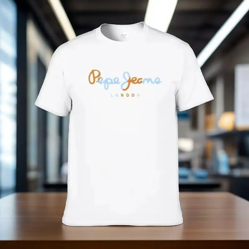 

Роскошная модная летняя мужская футболка с коротким рукавом 2025, хлопковая одежда с круглым вырезом, быстрая доставка, можно стирать в машине